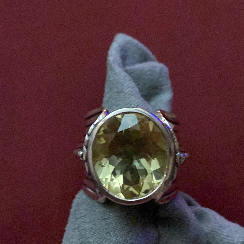 Sterling Silver Limón Quartz Ring Size 5